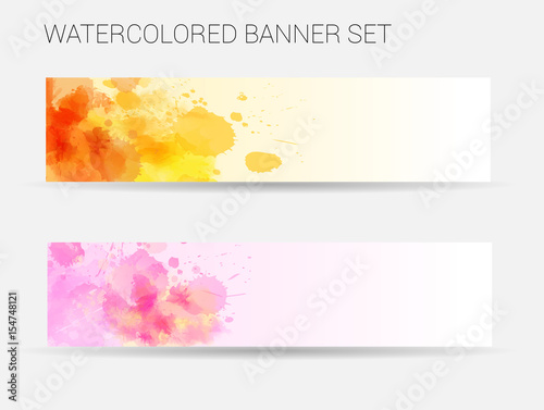 Watercolored banner template