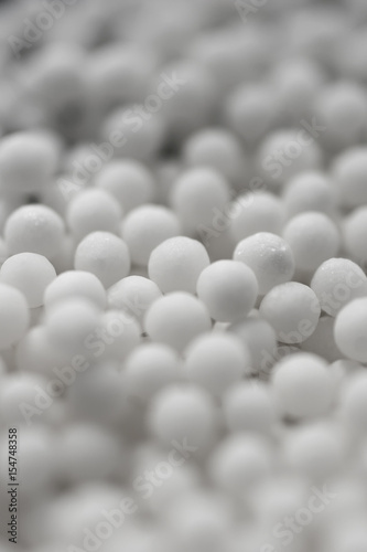 White homeopathic globules close-up