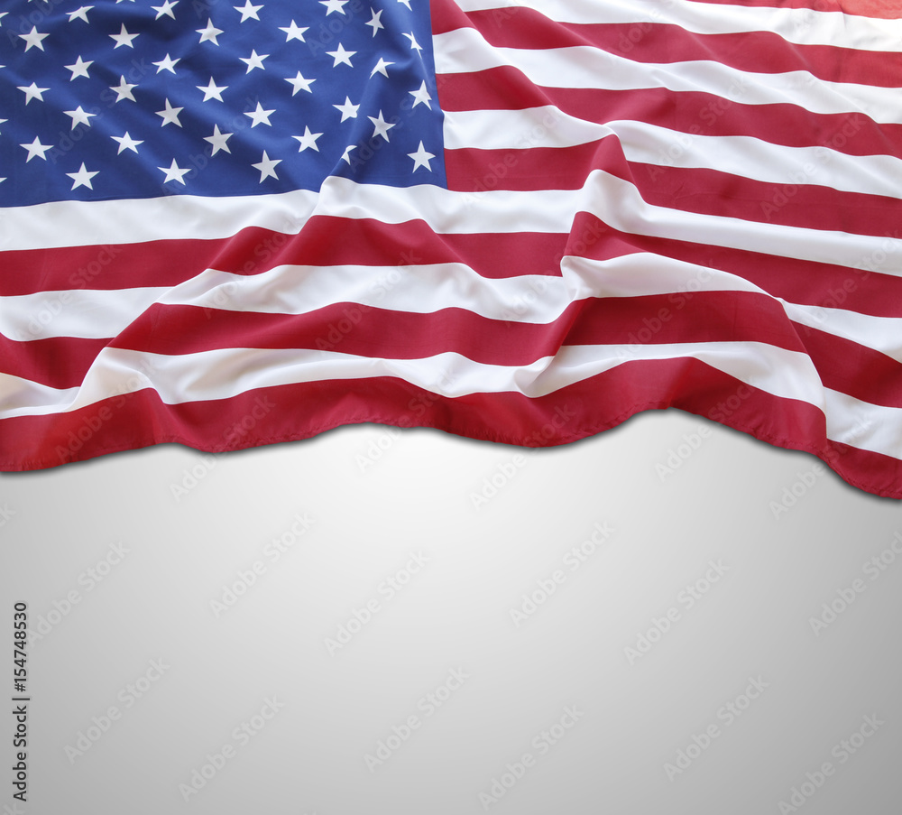 Fototapeta premium USA flag on grey background