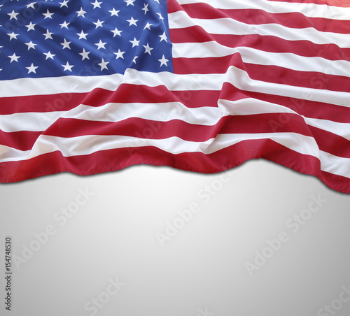 USA flag on grey background
