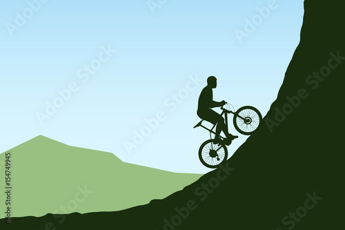 bicycle rider in mountains
