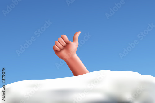 hand from snow