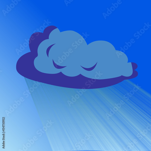 Rain cloud vector blue illustration isolated. Element of weather