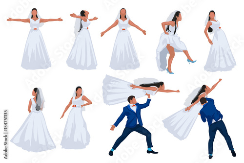 groom and bride in different poses