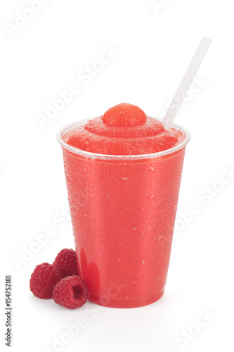 Raspberry Shake or Smoothie on White Background photo