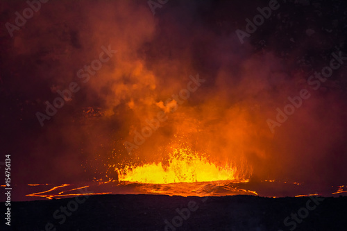 Boiling lava in Kilauea Volcano photo