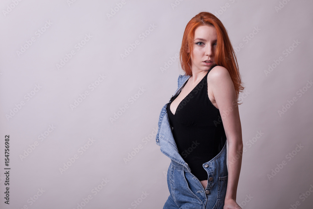 Busty red head