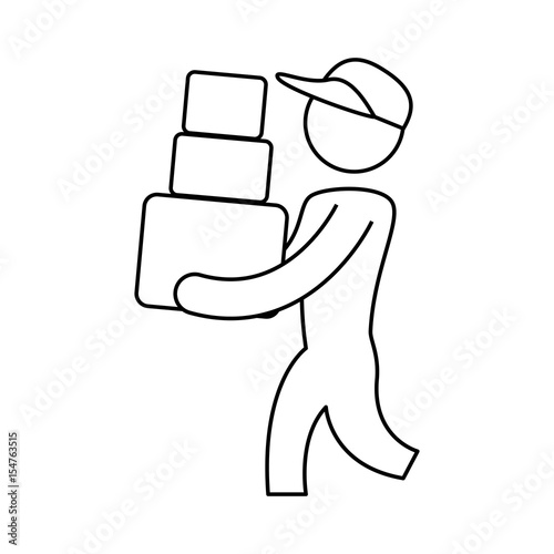 worker deliver silhouette vector icon illustration graphic design