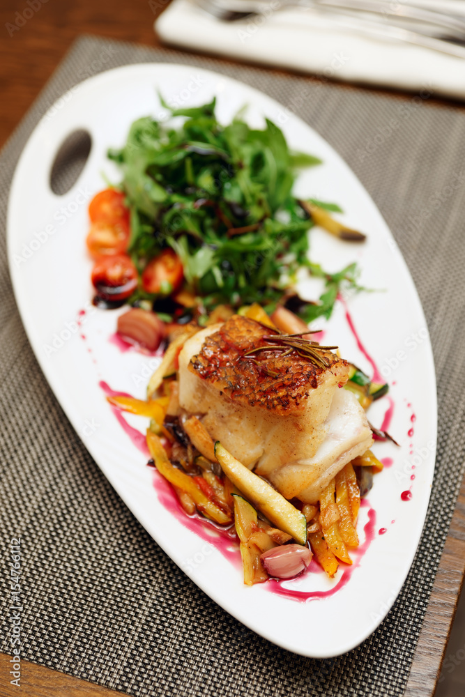 White fish fillet with vegetables White fish fillet with vegetables