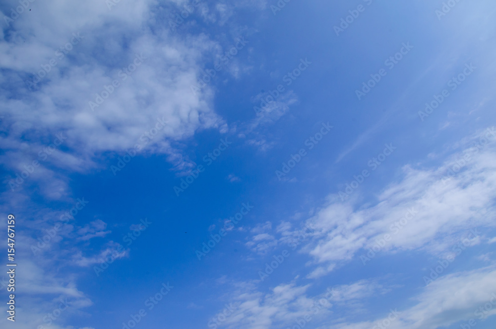 White clouds in deep blue sky White clouds in deep blue sky