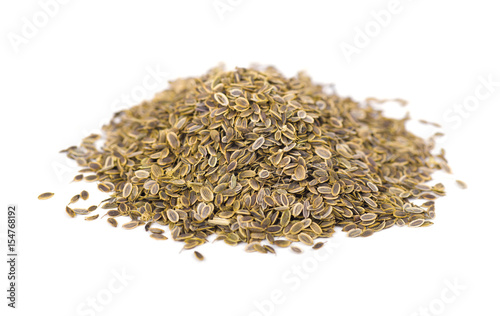 Heap dill seed isolated on white background. Close-up