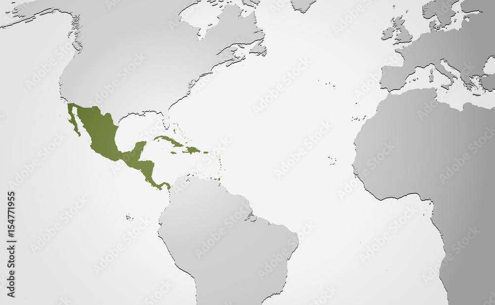 Landkarte *** Mittelamerika
