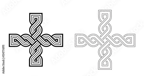Croatian national medieval wattle, called "Hrvatski pleter" - cross 