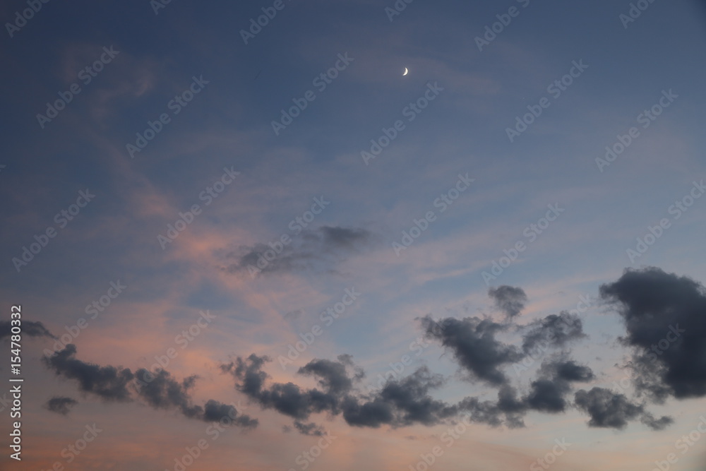 Sky and clouds after sunset