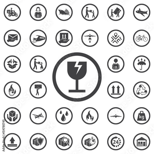 broken cup glass cargo icon
