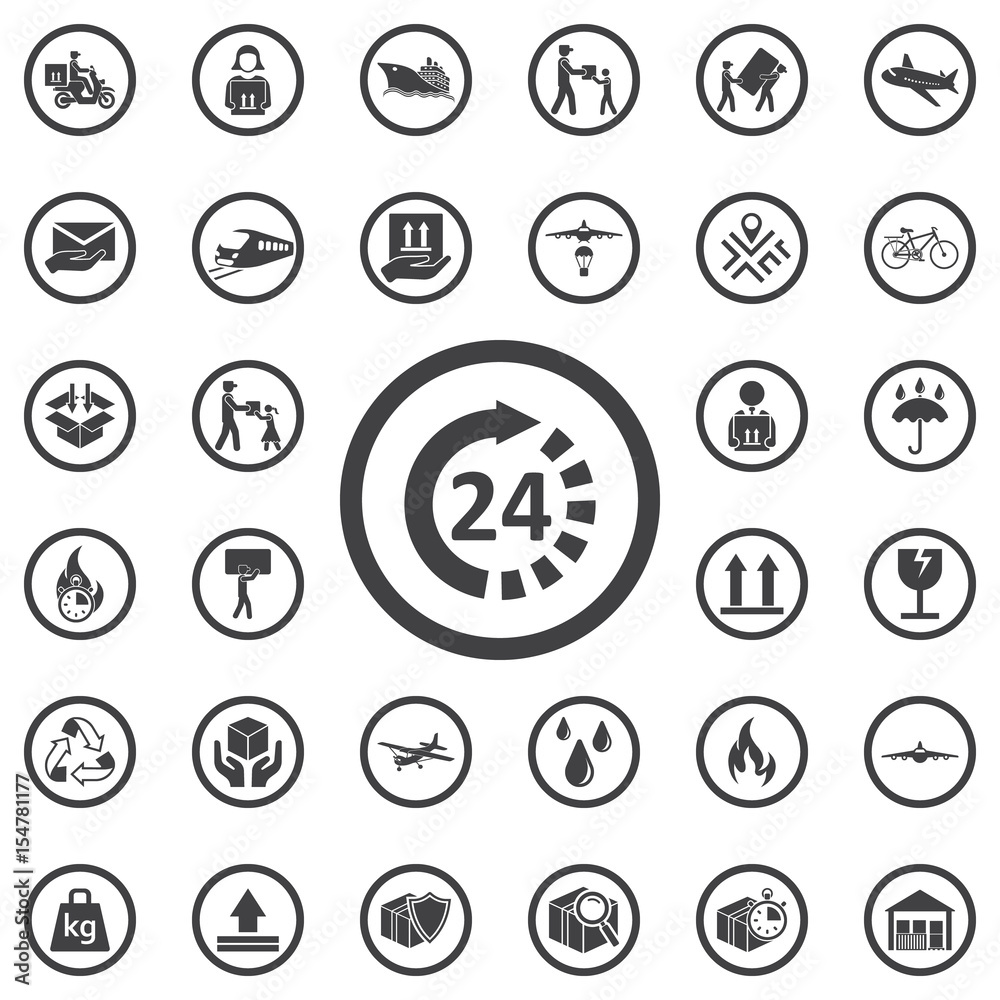 All day delivery icon. All day delivery icon.