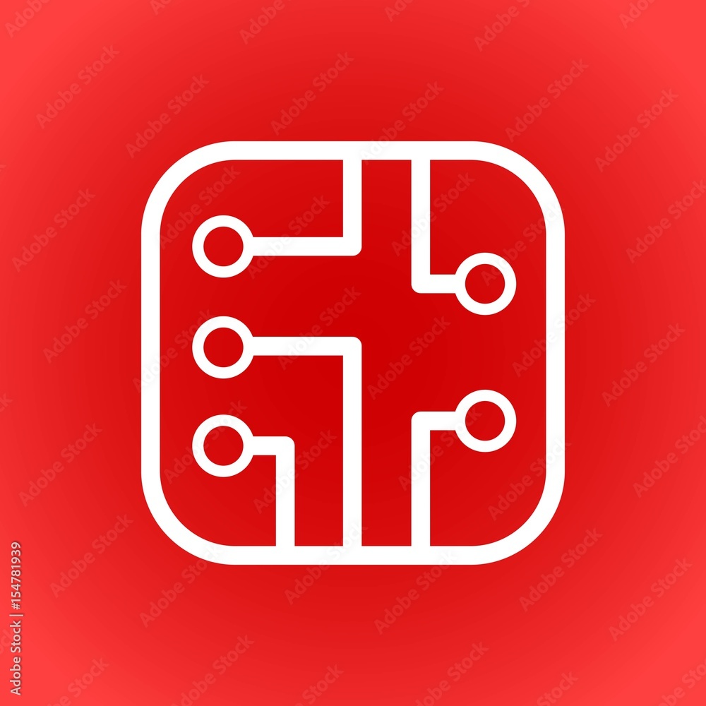 circuit board icon stock vector illustration flat design