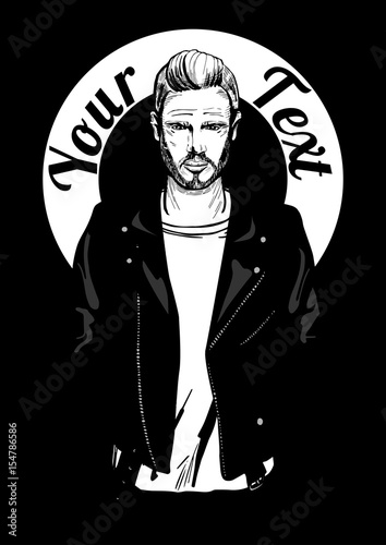 Man in double rider leather jacket