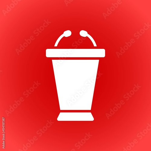 lectern with microphone icon stock vector illustration flat design