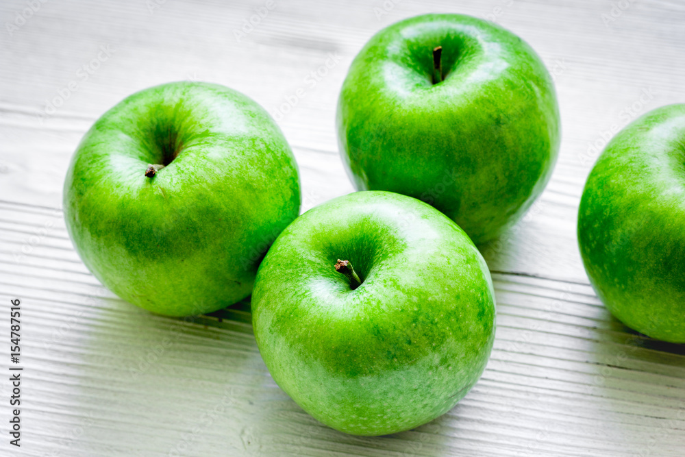 summer food with green apples on white background summer food with green apples on white background