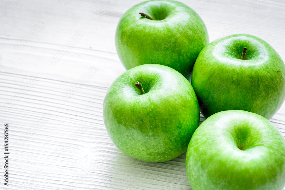 green apples for healthy dessert on white background green apples for healthy dessert on white background