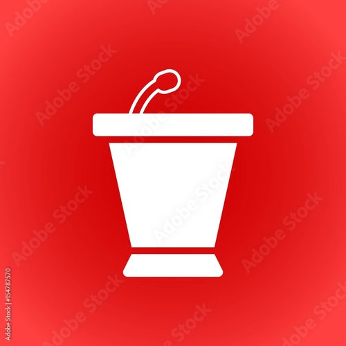 lectern with microphone icon stock vector illustration flat design