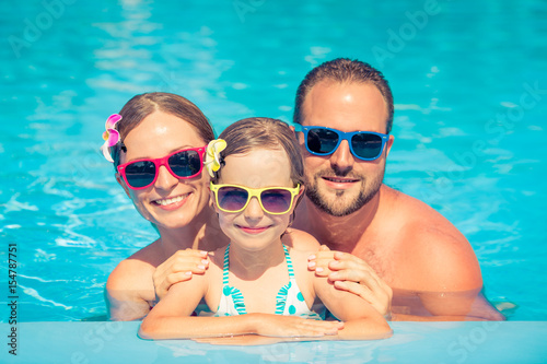 Happy family having fun on summer vacation