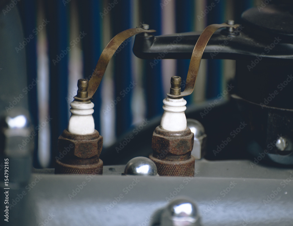 Spark plugs old car engine Spark plugs old car engine