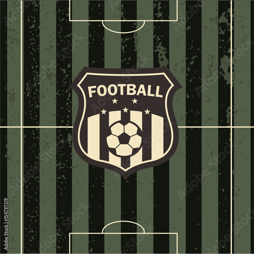 vector illustration of football emblem football field
