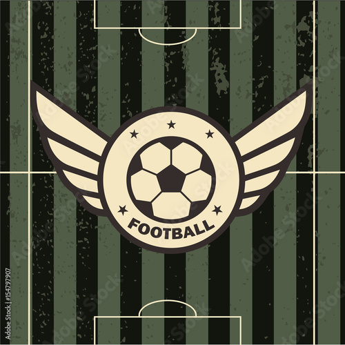 vector illustration of football emblem football field