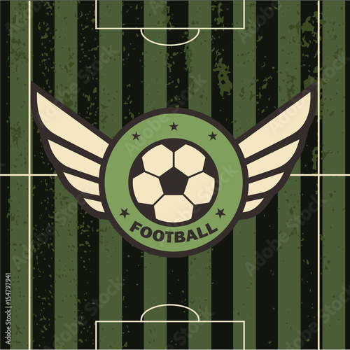 vector illustration of football emblem football field