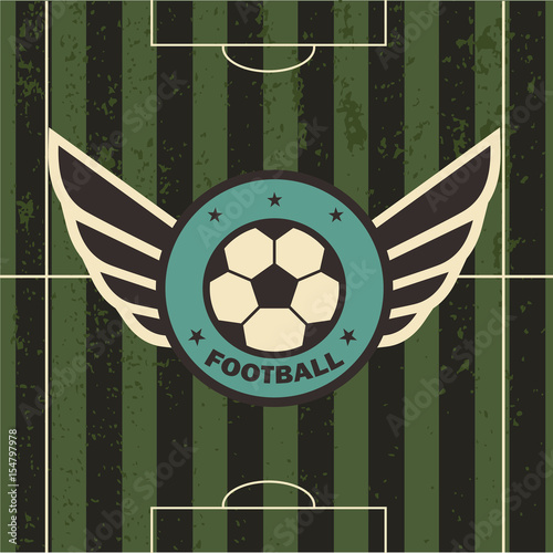 vector illustration of football emblem football field
