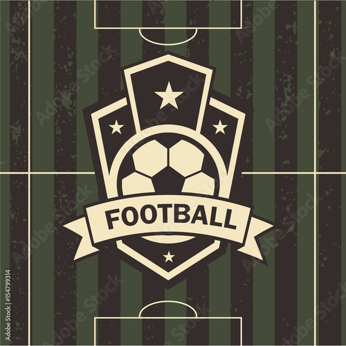 vector illustration of football emblem football field