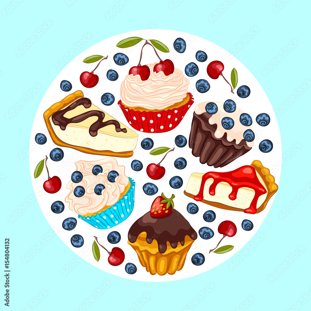 Set of sweet dessert Set of sweet dessert