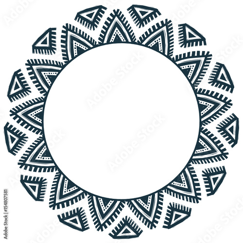 Ethnic tribal style vector hand drawn doodle frame