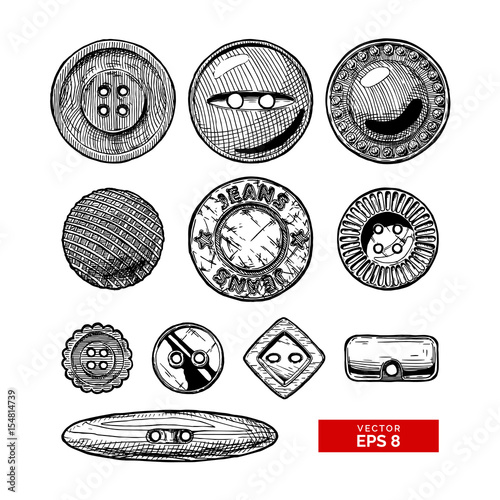 Set of button clothes