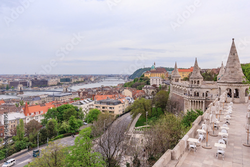 Panoramic view of city Budapest with Danube river from Fisherman's Bastion - the capital of Hungary