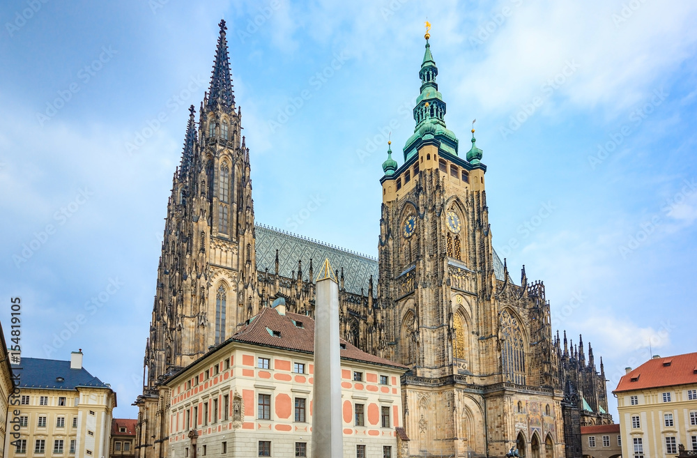 St. Vitus Cathedral in Prague, This is an excellent example of Gothic architecture and is the biggest and most important church in the Czech country
