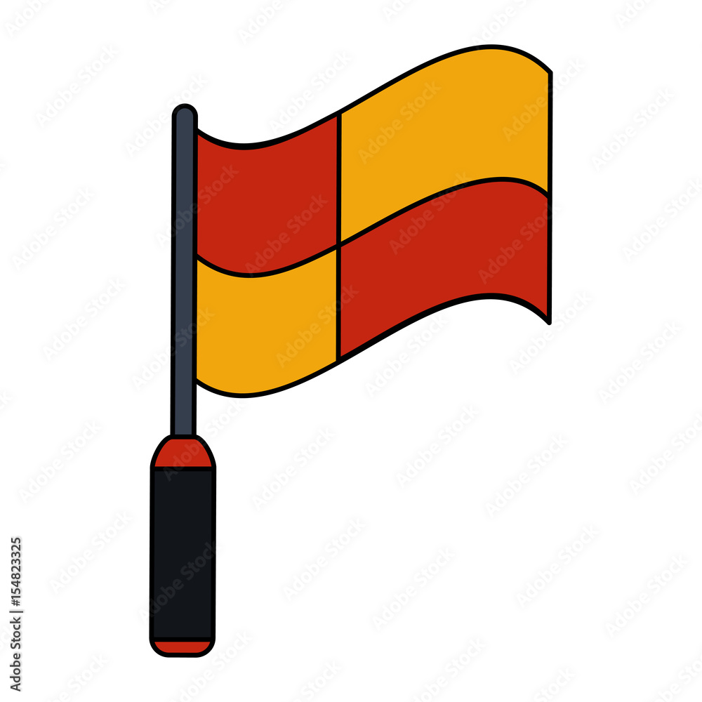color-image-cartoon-red-and-yellow-checkered-flag-vector-illustration
