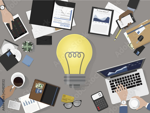 Group of business people meeting brainstorming vector illustration