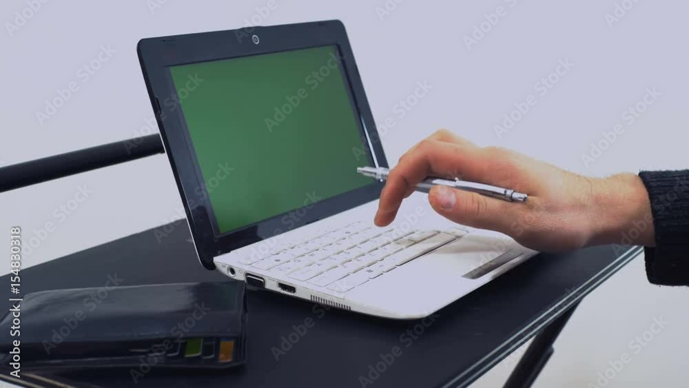 Worker Office Man Work On Laptop, Use Keyboard and Make an Online Purchase Payment Worker Office Man Work On Laptop, Use Keyboard and Make an Online Purchase Payment