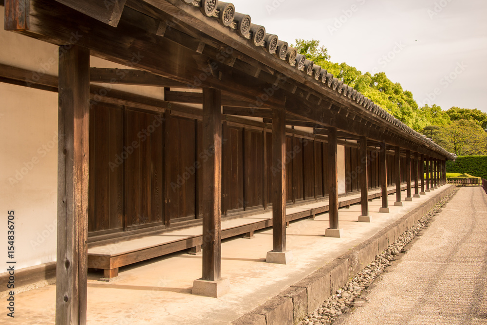 Soldiers outpost, old Japanese wooden building Soldiers outpost, old Japanese wooden building