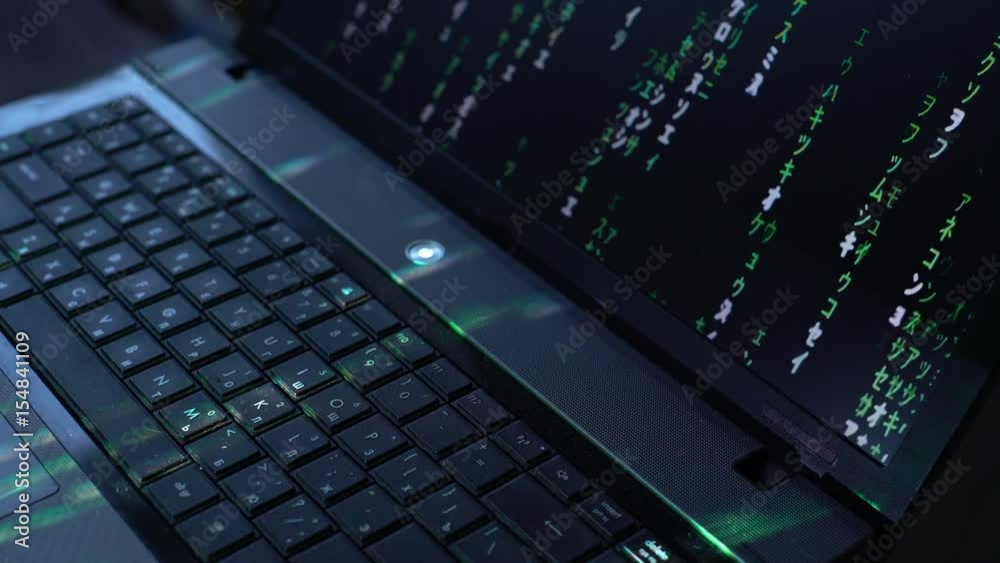 Man Use Laptop Keyboard With Shift With Illumination And Color Matrix Man Use Laptop Keyboard With Shift With Illumination And Color Matrix