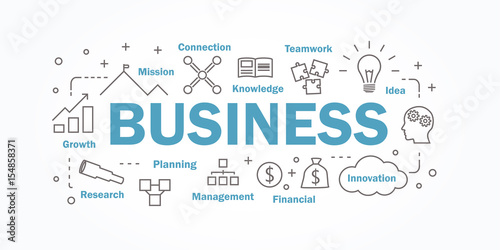 Vector banner flat design in business concept.