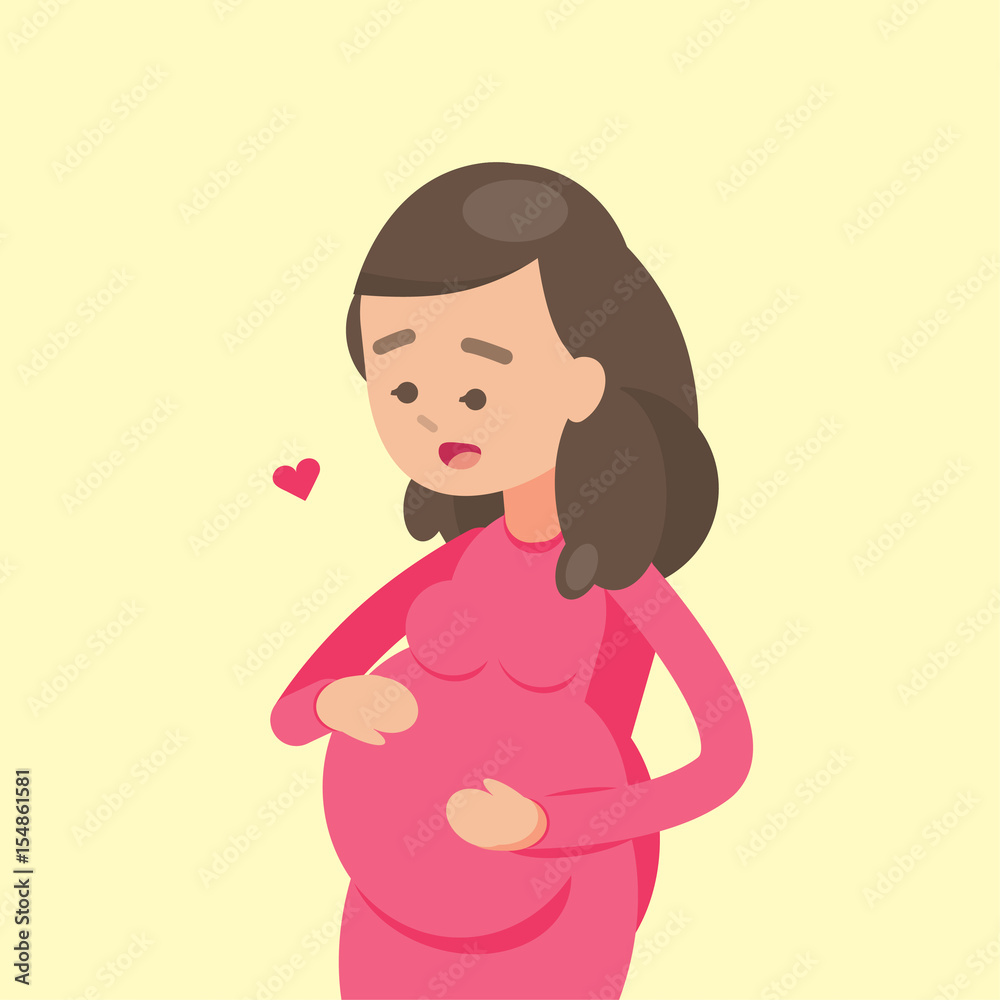 Happy cute pregnant woman smiling, Vector illustration. Happy cute pregnant woman smiling, Vector illustration.