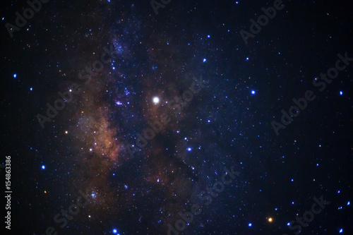 The center of the milky way galaxy Long exposure photograph  with grain