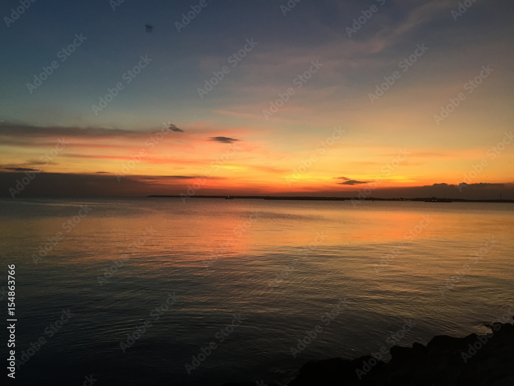 Obraz premium Sunset Beach in evening