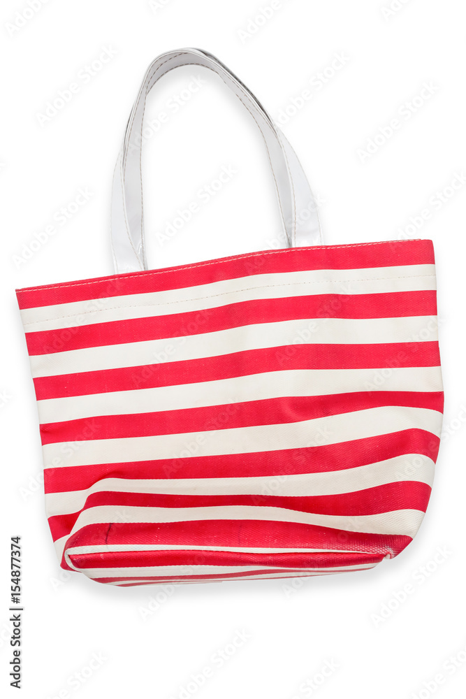 Fototapeta premium Red women bag on white background.