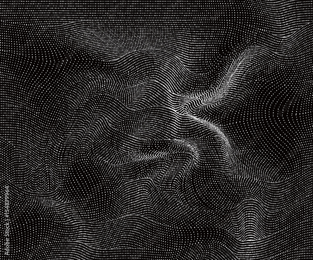 Composed of particles swirling abstract graphics