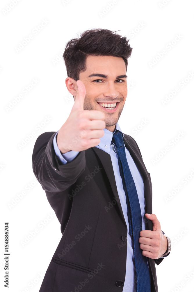 happy businessman making the ok thumbs up sign happy businessman making the ok thumbs up sign